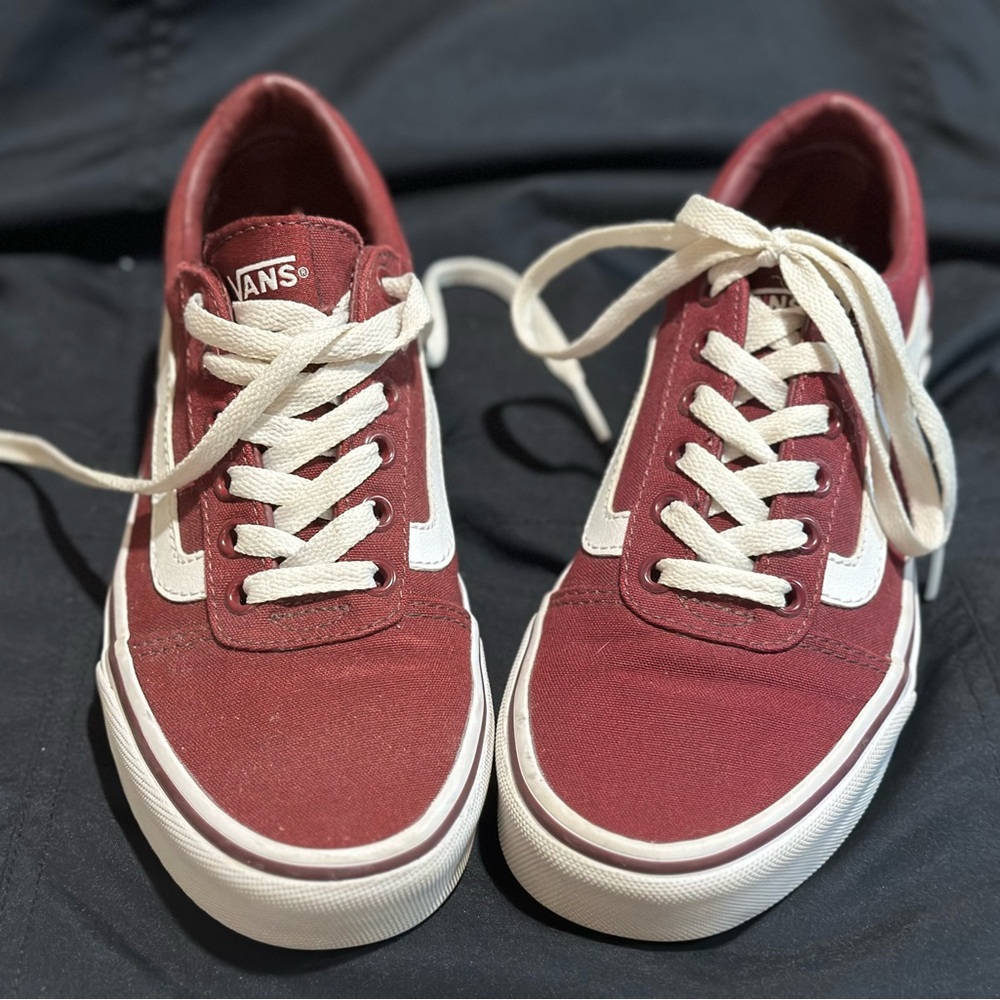 Vans Burgundy and White Casual Shoes